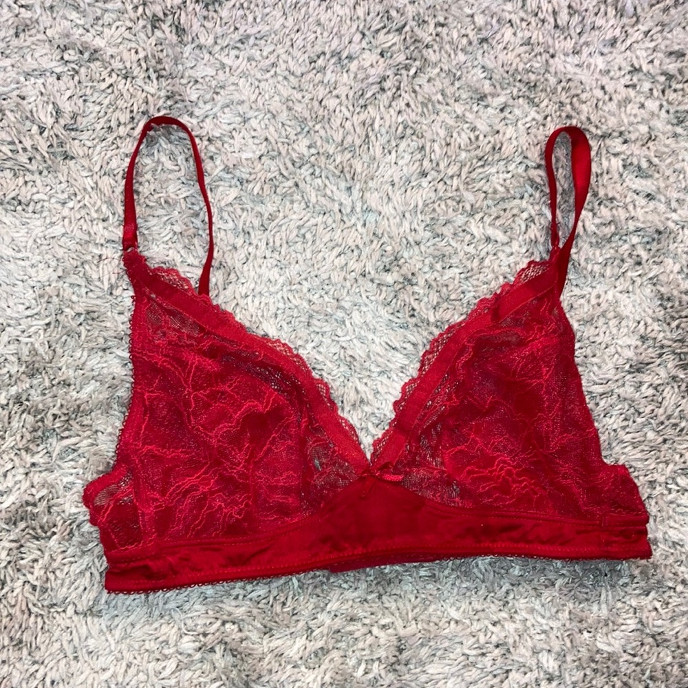 Ruby red floral bralet